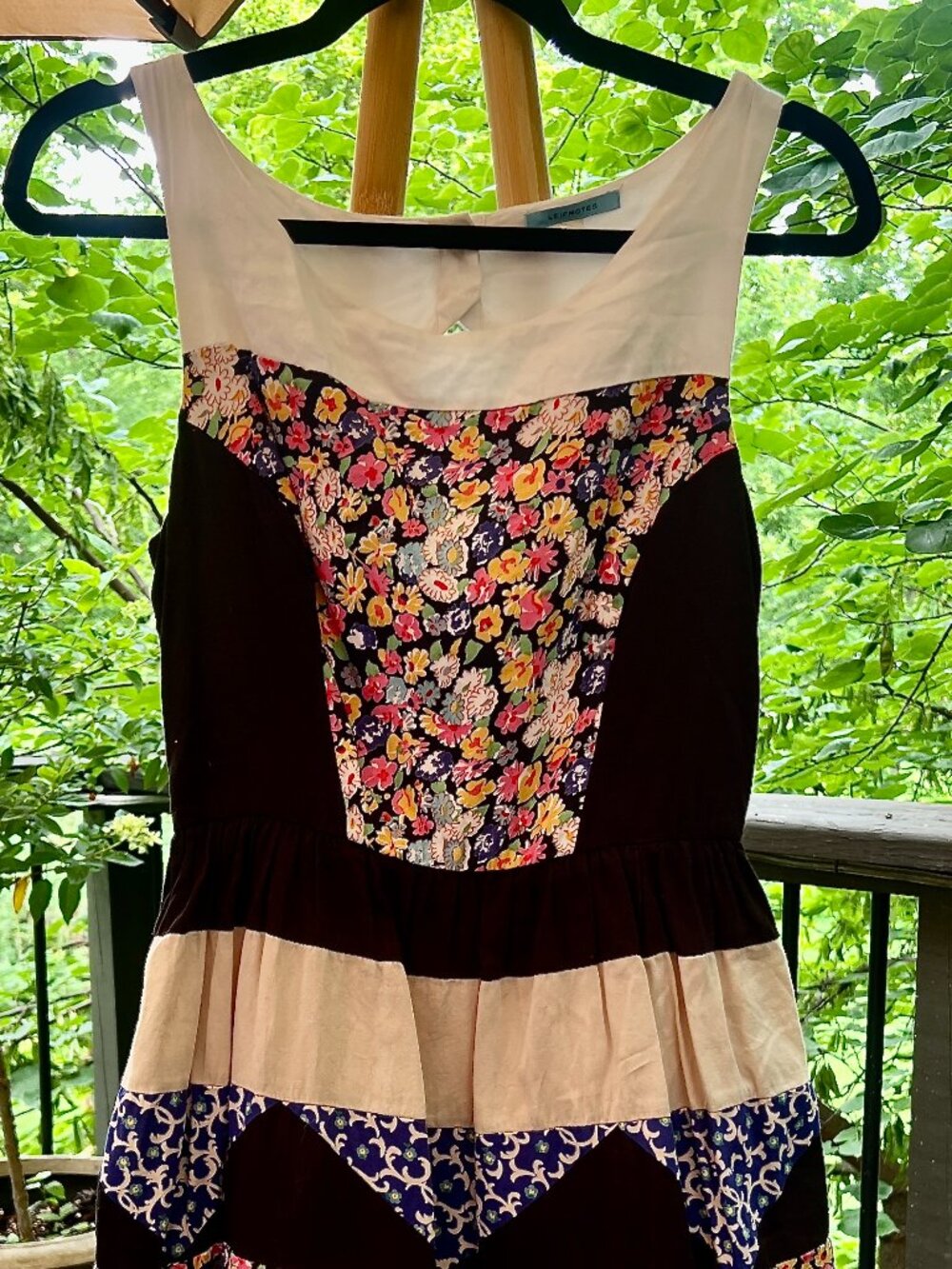 Leifnotes Anthropologie Patchwork Floral Sleeveless Dress | Colorblock Sz 4